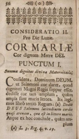 Consideratio II. Pro Die Lunae.