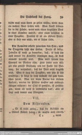 VII. Vom Rührenden
