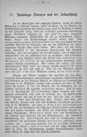 IV. Hamburgs Finanzen und der Zollanschluß.