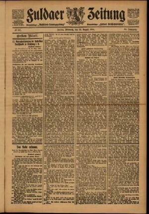 Erste Ausgabe vom Mittwoch, den 23. August 1905.