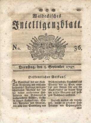 No. 36, Dienstag, den 5. September 1797