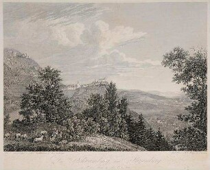 Die Schaumburg und Pagenburg am Weser Strom von der West Seite.