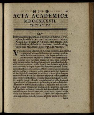 Sectio VI. [D. XXX. Junii.]