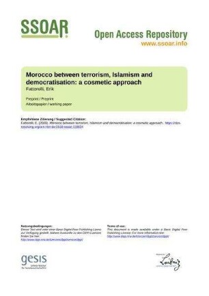 Morocco between terrorism, Islamism and democratisation: a cosmetic approach