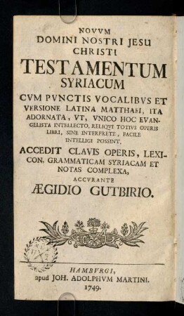 1-96, Testamentum Syriacum