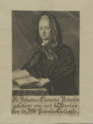 Bildnis der Johanna Eleonora Petersen gebohrne von und zu Merlau