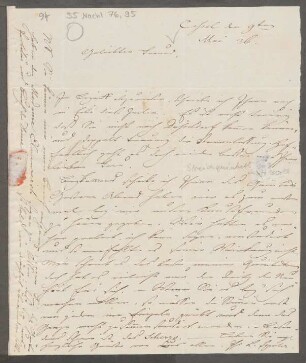 Brief an Wilhelm Speyer : 09.05.1826