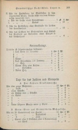 Kornmessertaxe. Taxe für das Justiren und Stempeln. [Taxe für die Kieler Bootführer. Revidirte Kieler Droschkentaxe.]