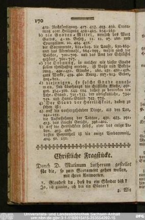 Christliche Fragstücke.