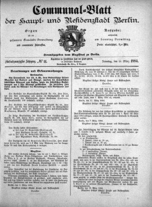 1884,11: No. 11, 16. März 1884