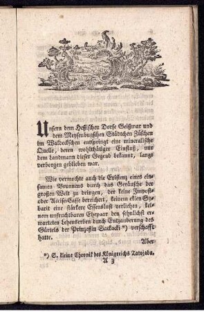 Unsern dem Heßischen Dorfe Geißmar ...