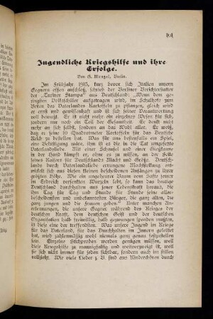 101 Jugendliche Kriegshilfe und ihre Erfolge