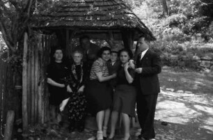 Campulung [Campulung-Muscel ?]: Gruppe unter Brunnendach, Familie Georgescu