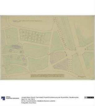 Darmstadt, Projekt Erschliessung der Rosenhöhe, Situationsplan