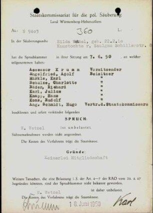 Wetzel, Hilda