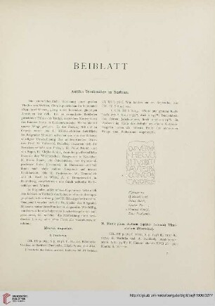 3.1900: Antike Denkmäler in Serbien