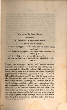 Zeitschrift für vergleichende Sprachforschung auf dem Gebiete der indogermanischen Sprachen. 10, 10. 1861