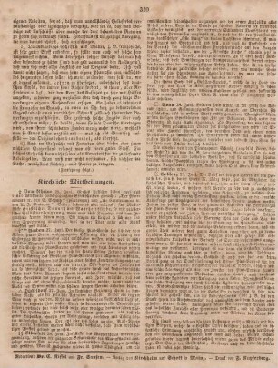 320 Kirchliche Mittheilungen