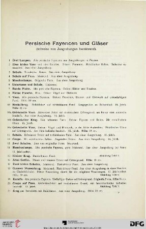 Persische Fayencen und Gläser (Nr. 1-110)