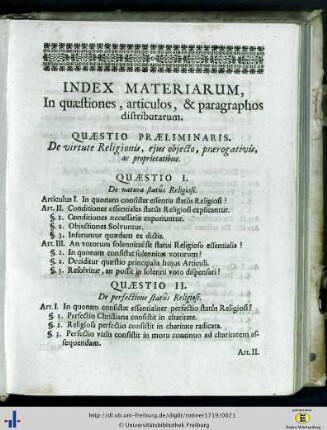 Index Materiarum
