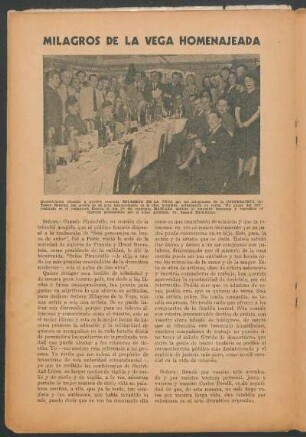 Milagros de la Vega homenajeada