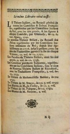 Arlequin Sauvage : Comédie ; Représentée pour la premiere fois par les Comédiens Italiens ordinaires du Roi, le 17. Juin 1721