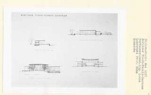 Berliner Tischtennis-Zentrum, Berlin-Tiergarten (Diplomarbeit bei Karl Wilhelm Ochs): Schnitte 1:200