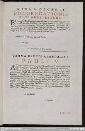 Summa Decreti Congregationis Sacrorum Rituum