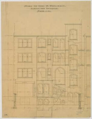 Thiersch, Friedrich von; München, Türkenstr.; Haus Neresheimer - Hoffassade (Ansicht)