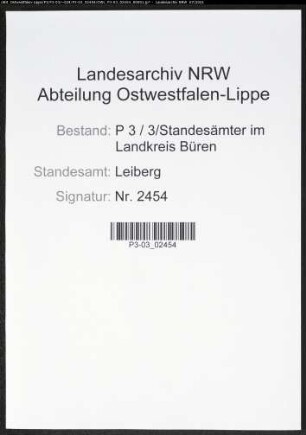 Heiratsregister Standesamt Leiberg