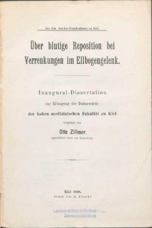 Über blutige Reposition bei Verrenkungen im Ellbogengelenk