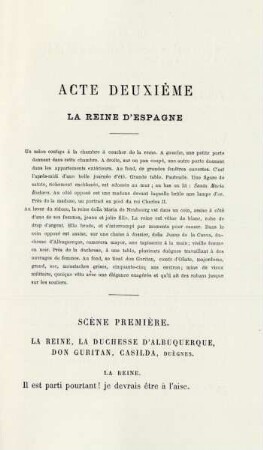 Acte deuxième. La reine d'Espagne