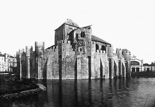 Gent, Château des Comtes de Flandre (Gravensteen); vor der Restaurierung 1894-1913