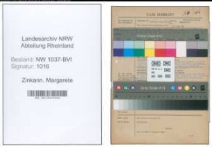 Entnazifizierung Margarete Zinkann , geb. 02.09.1893 (Lehrerin)