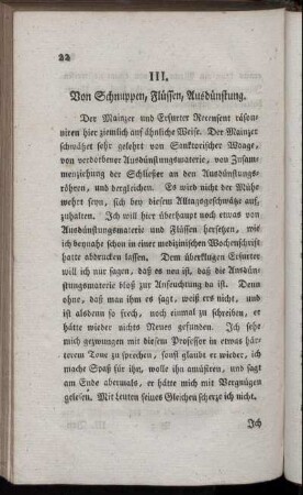 III. Von Schnuppen, Flüssen, Ausdünstung.