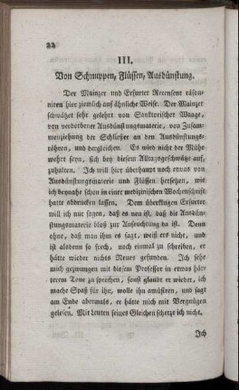 III. Von Schnuppen, Flüssen, Ausdünstung.