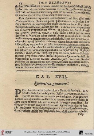 Cap. XVIII.: Symmetria Genarum