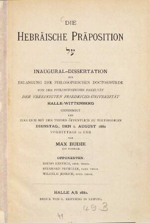 Die hebräische Praeposition