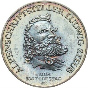 Medaille von Victor Huster auf den 100. Todestag Ludwig Steubs