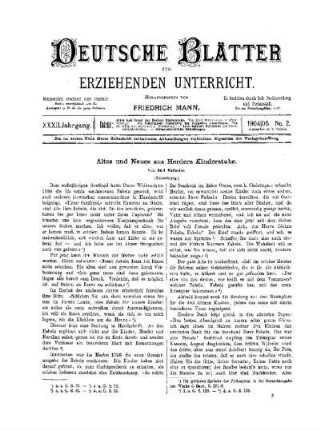Altes und Neues aus Herders Kinderstube : (Fortsetzung)