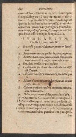 Summarium. Glossae, Communis, &c.