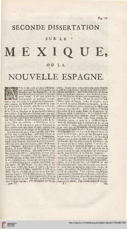 Seconde dissertation sur la Mexique, ou la Nouvelle Espagne