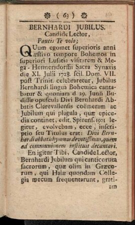 Bernhardi Jubilus. [...]