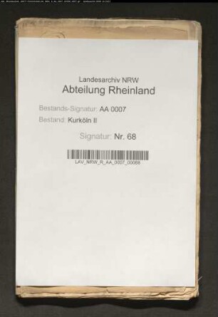 Verzeichnis der aus dem Nachlass des Erzbischofs Josef Clemens verkauften Effekten