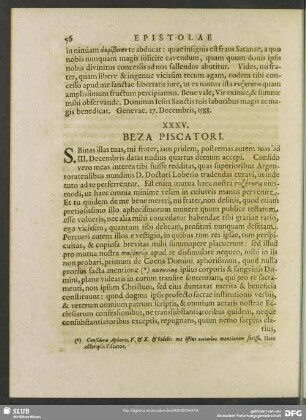 XXXV. Beza. Piscatori