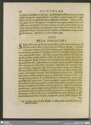 XXXV. Beza. Piscatori