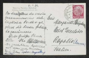 Brief von Hermann Haussmann und Unbekannt an Margarete Hauptmann
