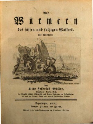 Von Würmern des süssen und salzigen Wassers : mit Kupfern