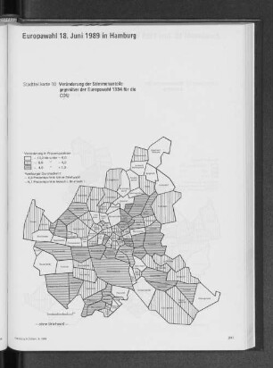 Veränderung der Stimmenanteile gegenüber der Europawahl 1984 für die CDU