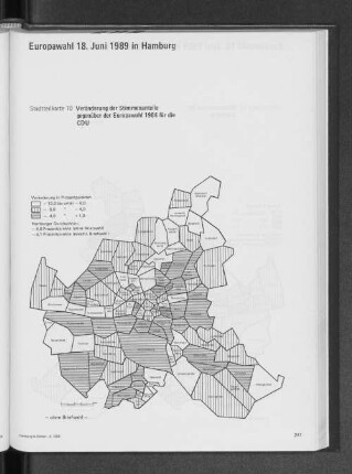 Veränderung der Stimmenanteile gegenüber der Europawahl 1984 für die CDU